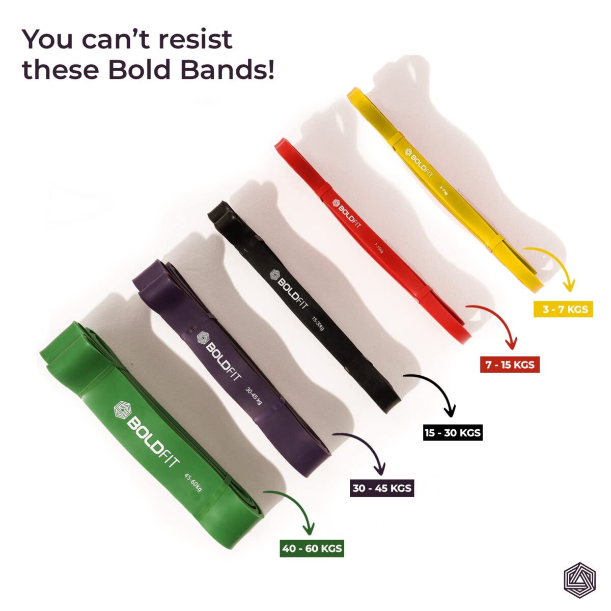 Boldfit Natural Rubber Heavy Resistance Band For Workout Set - Image 2