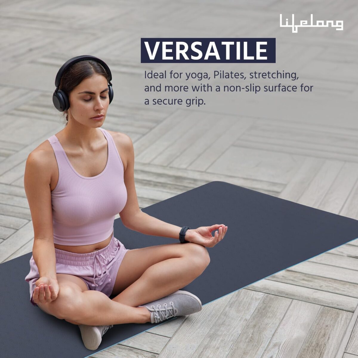 Lifelong Dual Color TPE Material Yoga Mat for Women & Men - Image 2
